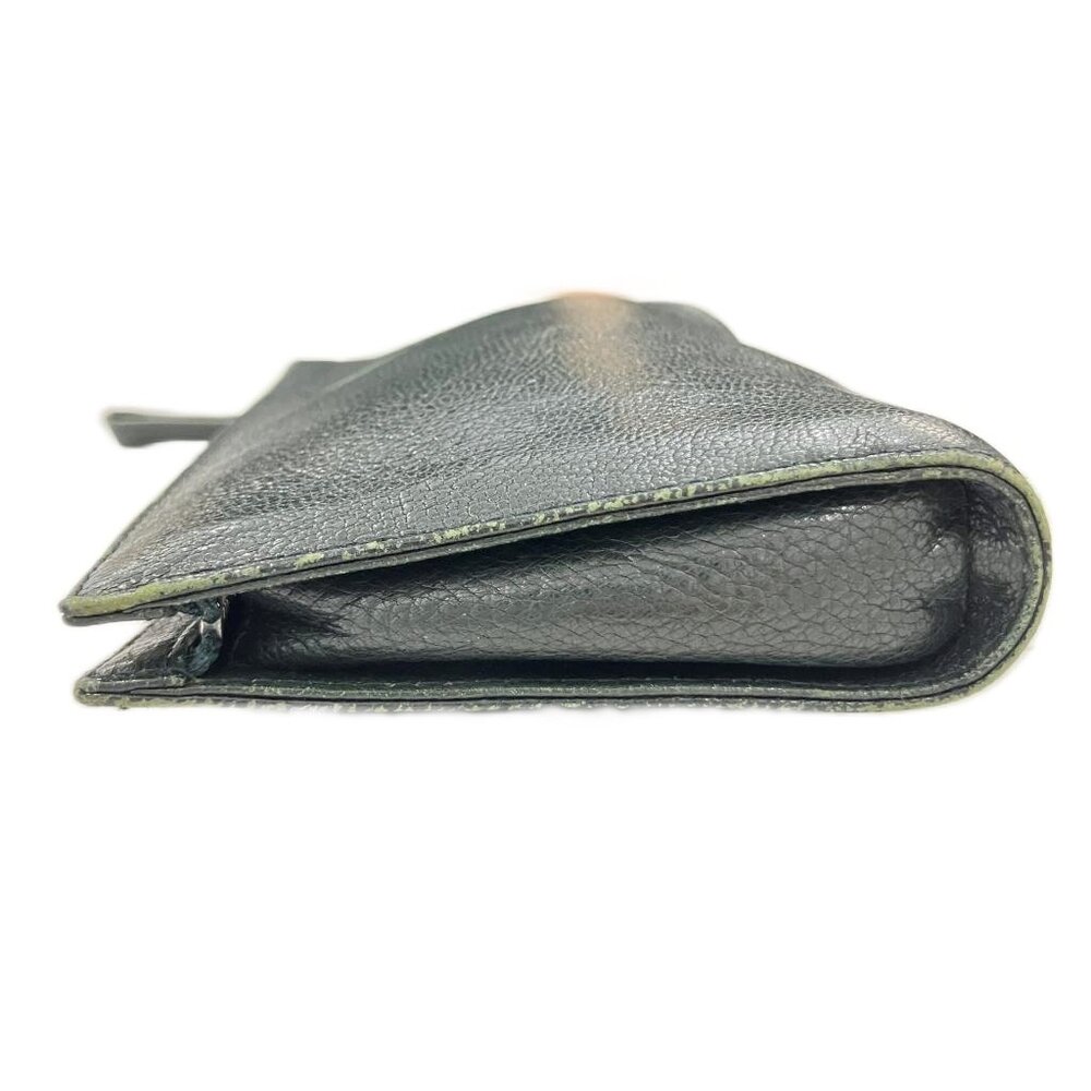 Loewe Silver Leather Black Pouch Clutch Studded Case Silver Black
